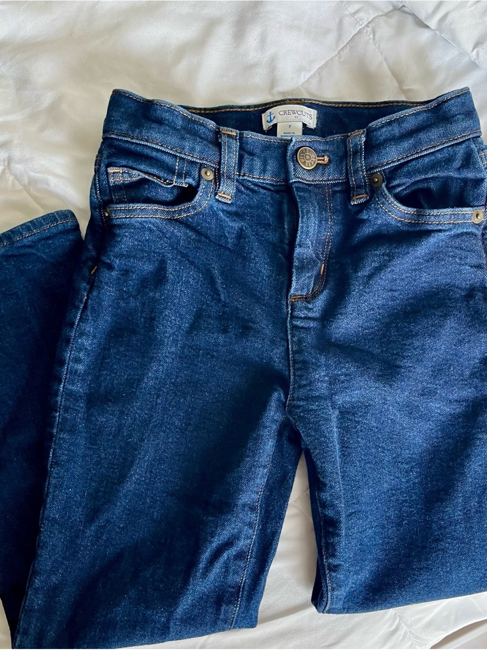 Crewcuts Women's Skinny Jeans in Dark Blue Wash